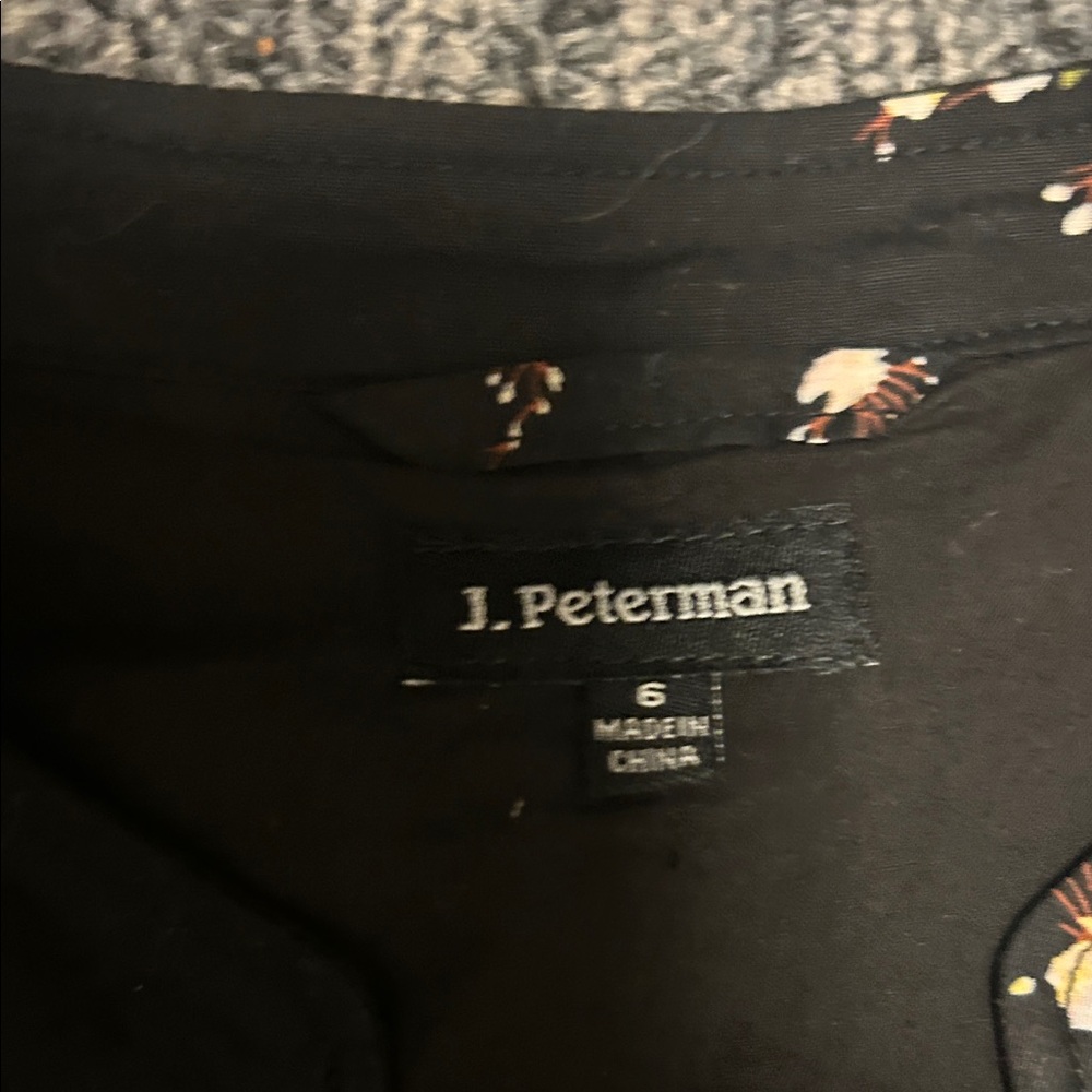 J. Peterman Black Floral Midi Dress - Picture 2 of 6